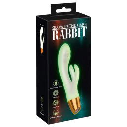 You2Toys Glow - fosforyzujący wibrator z uchwytem na łechtaczkę (biały)