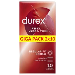 Durex Feel Ultra Thin - ultra cienkie prezerwatywy (2x10 szt.)