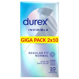 Durex Invisible - prezerwatywy ultra cienkie regular fit - 2x10 sztuk