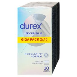 Durex Invisible - prezerwatywy ultra cienkie regular fit - 2x10 sztuk