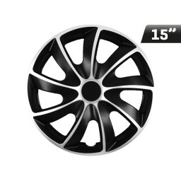 Kołpaki QUAD BICOLOR silver - black 15", 4 szt.