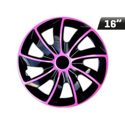 Kołpaki QUAD BICOLOR pink - black 16", 4 szt.