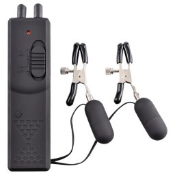 Fetish - wibrujące zaciski na sutki - czarne