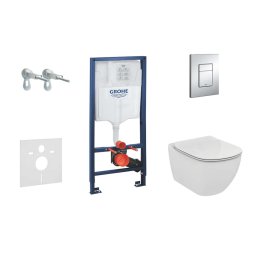 Grohe Rapid SL - Zestaw do zabudowy podtynkowej, toaleta i deska Ideal Standard, Aquablade, SoftClose, przyciski Skate Cosmo, chrom 38528SET-KU