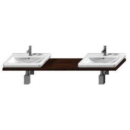 Jika Cubito - Blat zlewu nietypowy Pure, z 1 lub 2 otworami, 1350 - 220x47x4 cm, wenge H4501551724451