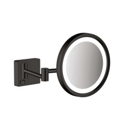 Hansgrohe AddStoris - Lusterko kosmetyczne naścienne z oświetleniem LED, czarny mat 41790670
