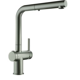 Franke Active - Bateria zlewozmywakowa FN 5351.149, z regulatorem wylotu Twist i wyciąganym prysznicem, stal nierdzewna 115.0653.505