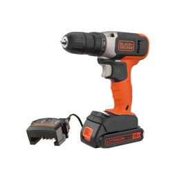 BLACK+DECKER Narzędzia - Wiertarko-wkrętarka akumulatorowa 18V, 1x akumulator 1,5 Ah, ładowarka BCD001C1-QW