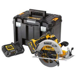 DeWALT Narzędzia - 18V AKU piła tarczowa, 2x akumulator 6,0 Ah FLEXVOLT, ładowarka DCS573T1