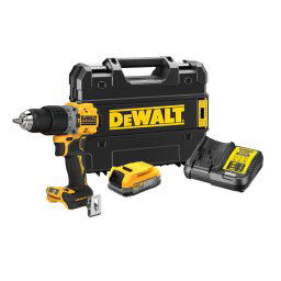 DeWALT Narzędzia - 18V AKU wiertarka z udarem, 1x akumulator 1,7 Ah POWERSTACK, ładowarka DCD805E1T