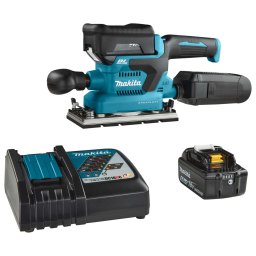 Makita Narzędzia - 18V AKU szlifierka wibracyjna, 2x akumulator 5,0 Ah LXT, ładowarka DBO380RTJ