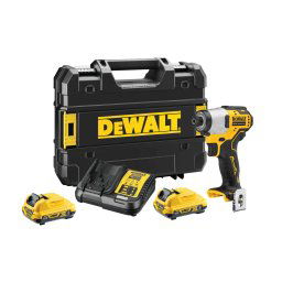 DeWALT Narzędzia - 12V AKU klucz udarowy, 2x akumulator, 2,0 Ah XR, ładowarka DCF801D2
