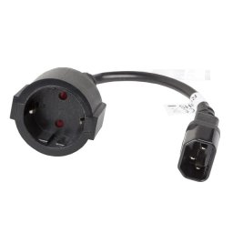 Lanberg Przedłużacz kabla zasilającego IEC 320 C14 - Schuko 20cm czarny