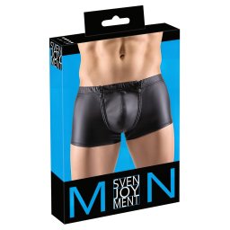 Svenjoyment - matowe bokserki z cyrkoniami i zamkiem (czarne) - M