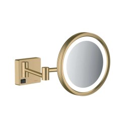 Hansgrohe AddStoris - Lusterko kosmetyczne naścienne z oświetleniem LED, brąz szczotkowany 41790140