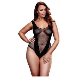 BACI Plus Size - zmysłowe, siateczkowe body - czarne (XL-XXL)