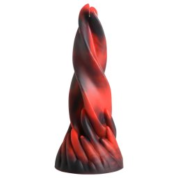 Creature Cocks Hell Kiss - skręcony silikonowy dildo - 19cm (czerwony)