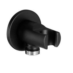 Roca Przyłącze kątowe Aqua 1/2" z uchwytem na słuchawkę Czarny Mat z powłoką Everlux-PVD A5B5250NB0