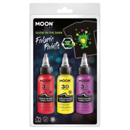 Zestaw farb do tkanin 3x30ml GLOW świecące w ciemności
