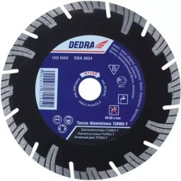 DEDRA H1198E Tarcza diamentowa Turbo-T segmentowa tnąca do betonu cegły kamienia 250x25,4mm