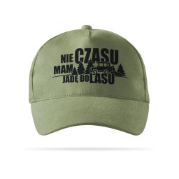 Czapka z daszkiem "Nie mam czasu jadę do lasu" khaki