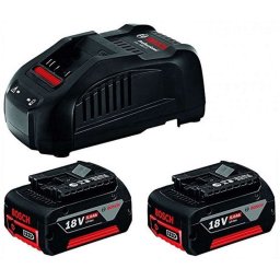 Bosch - Zestaw ładowarki 8A i 2x akumulatora 18 V Li-Ion 5,0 Ah 1600A00B8J