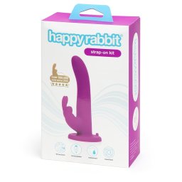Happyrabbit Strap-On - króliczkowy strap-on wibrator (fioletowy)