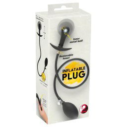 You2Toys - kulkowy, pompowany czarny analny plug