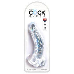King Cock Clear 19 cm - dildo z jądrami i przyssawką
