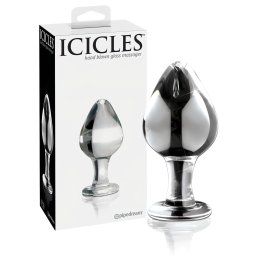 Icicles No. 25 - korek analny szklany stożkowy przezroczysty