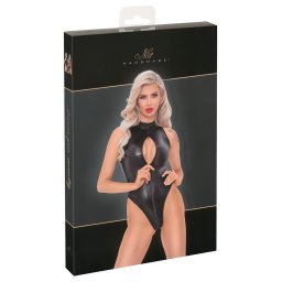 Noir - body w wzór skóry węża (czarny) - XL