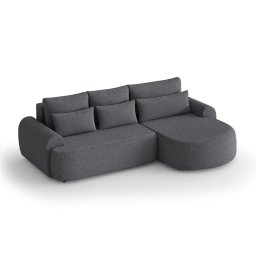 OLIVIO L PREMIUM DARK GREY Narożnik z funkcją spania i pojemnikiem PROMOCJA