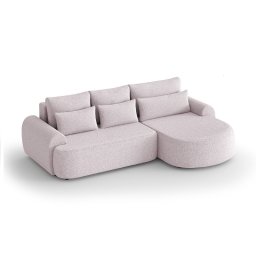 OLIVIO L PREMIUM PINK Narożnik z funkcją spania i pojemnikiem PROMOCJA