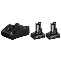 Bosch Akcesoria - Zestaw ładowarki 4A i 2x akumulatora 12 V Li-Ion 6,0 Ah 1600A01B20