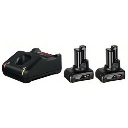 Bosch - Zestaw ładowarki 4A i 2x akumulatora 12 V Li-Ion 6,0 Ah 1600A01B20
