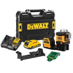 DeWALT - AKU laser krzyżowy zielony 12/18V, 1x akumulator XR 2,0 Ah, ładowarka DCE089D1G18