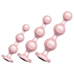 Rosy Gold - zestaw dildo analnych - metalowy, kolor różowe złoto