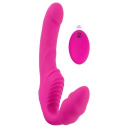 Strepless Strap-On - różowy wibracyjny strap-on
