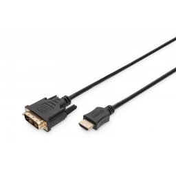 Digitus Kabel adapter HDMI Standard 1080p 60Hz FHD Typ HDMI A/DVI-D (18+1) M/M czarny 2m