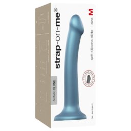 Strap-on-me Metallic Shine M - przyjazny dildo (metaliczny niebieski)