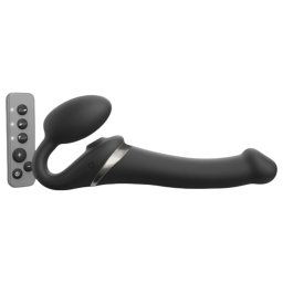 Strap-on-me M - czarny strap-on z powietrznym wibratorem
