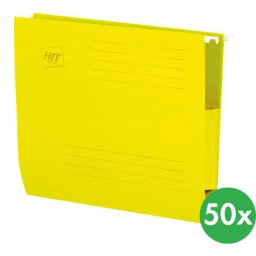 HIT Office Teczki zawieszane z bocznymi zabezpieczeniami, żółte, 50 szt.