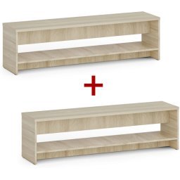 B2B Partner Ławka szatniowa z półka na obuwie 1+1 GRATIS, wzmocniona, 1500 mm, dąb naturalny