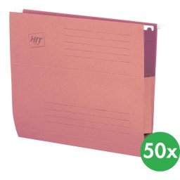 HIT Office Teczki zawieszane z bocznymi zabezpieczeniami, różowe, 50 szt.