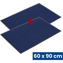 B2B Partner Trwała mata wejściowa z PVC 1+1 GRATIS, dywanowa, 60 x 90 cm, niebieska