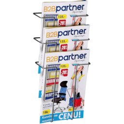 B2B Partner Druciany uchwyt ścienny na ulotki, 3x A4