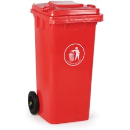 B2B Partner Plastikowy pojemnik na śmieci, śmietnik, 120 litrów, czerwony