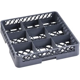 B2B Partner Kosz do zmywarki na szkło, 500 x 500 x 100 mm, 9 segmentów 150 x 150 mm