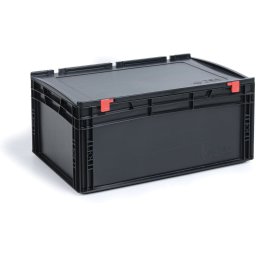 B2B Partner Pojemnik EURO ESD z pokrywą 600 x 400 x 285 mm