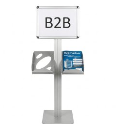 B2B Partner Metalowy stojak na ulotki z ramką CLIP, półka 2x A4